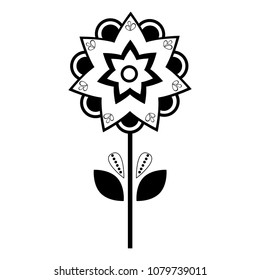 Isolated monochrome flower icon