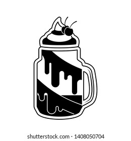 Isolated monochrome frappe icon - Vector illustration design