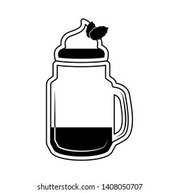 Isolated monochrome frappe icon - Vector illustration design