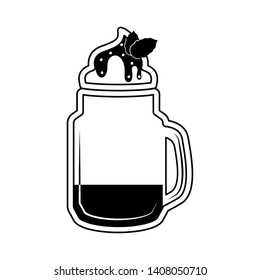 Isolated monochrome frappe icon - Vector illustration design