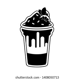 Isolated monochrome frappe icon - Vector illustration design