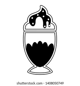 Isolated monochrome frappe icon - Vector illustration design