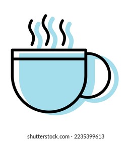 Isolated monochrome hot drink cup icon Vector