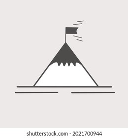 Isolated monochrome mountain symbol. nature vector concept.