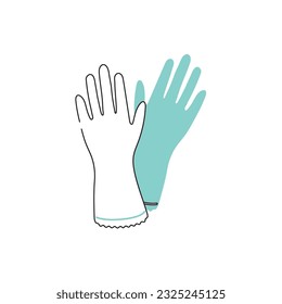 Isolated monochrome pair of cleaning gloves icon Vector