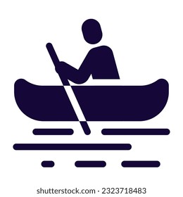 Isolated monochrome person doing rafting sport icon Vector illustration