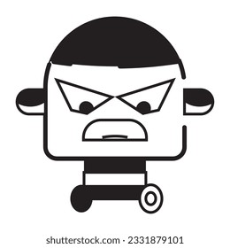 Isolated monochrome robot toy character icon Vector