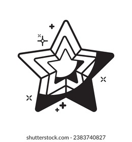 Isolated monochrome star shape icon Vector