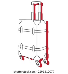 Isolated monochrome travel suitcase icon Vector