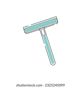 Icono del limpiador de ventanas monocromo aislado Vector