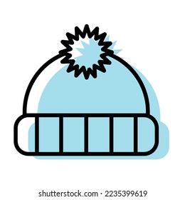 Isolated monochrome winter hat icon Vector