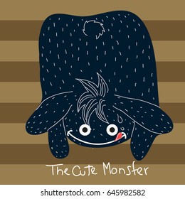 Isolated monster sketch on a colored background, Vector illustration
