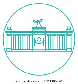 Isolated monument site symbol landscape icon- Vector