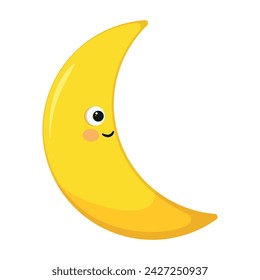 Isolated Moon Character for Kids. Vector illustration EPS10