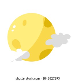 Isolated moon with clouds. Nativity icon - Vector