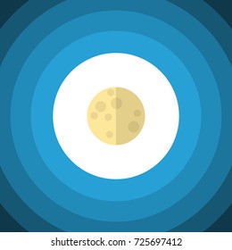 Isolated Moon Flat Icon. Lunar Vector Element Can Be Used For Moon, Lunar, Sky Design Concept.