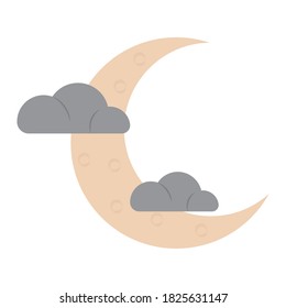 Isolated moon halloween october scary icon- Vector