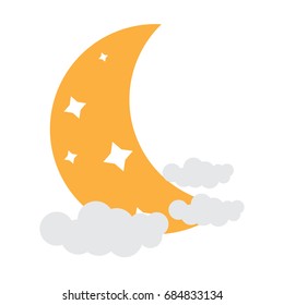 Isolated moon icon on a white background, Vector illustration