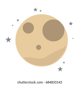 Isolated moon icon on a white background, Vector illustration