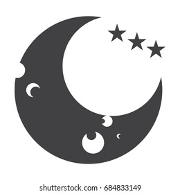 Isolated moon icon on a white background, Vector illustration