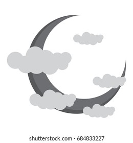 Isolated moon icon on a white background, Vector illustration