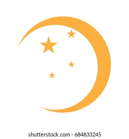 Isolated moon icon on a white background, Vector illustration