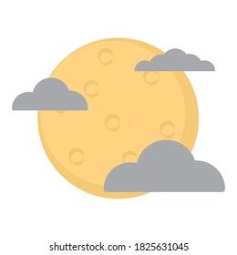 Isolated moon night halloween october scary icon- Vector
