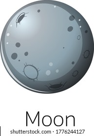 Isolated moon on white background illustration