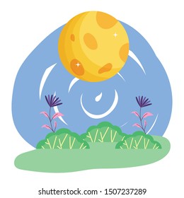 Isolated moon and park design
