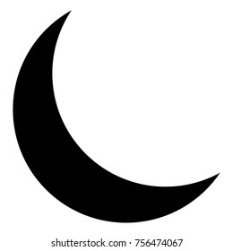 Isolated moon silhouette on a white background, vector illustration