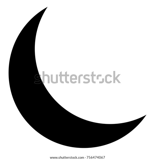 白い背景に分離型の月のシルエット ベクターイラスト のベクター画像素材 ロイヤリティフリー