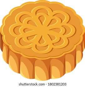 Pastel de luna aislado en ilustración de fondo blanco