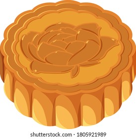 Pastel de luna aislado en ilustración de fondo blanco