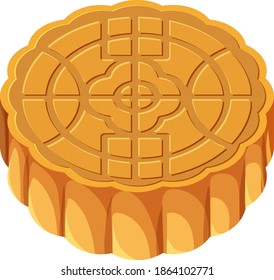 Isolated mooncake on white background illustration