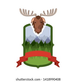 Isolated moose forest animal design