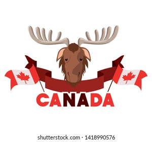 Isolated moose forest animal design