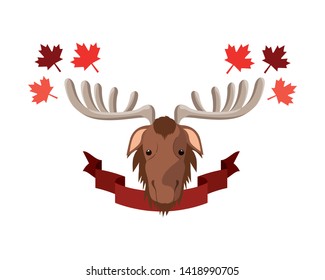 Isolated moose forest animal design