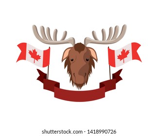 Isolated moose forest animal design