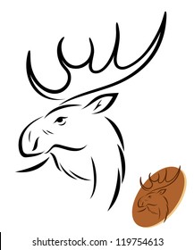 Isolated moose illustration