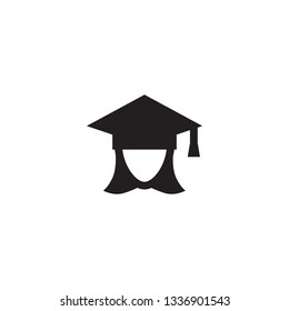 Isolated mortarboard icon symbol on clean background. Vector graduation cap element in trendy style.