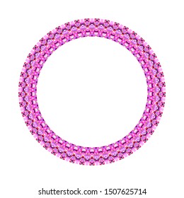 Isolated mosaic circle wreath - ornamental geometrical abstract colorful vector design element