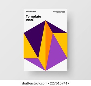Isolated mosaic hexagons front page concept. Abstract company identity vector design layout.