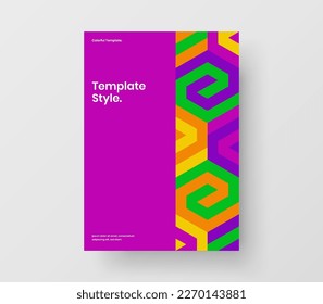 Isolated mosaic pattern annual report concept. Colorful banner vector design layout.