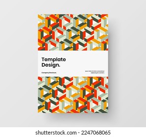 Isolated mosaic pattern corporate identity illustration. Multicolored brochure design vector template.