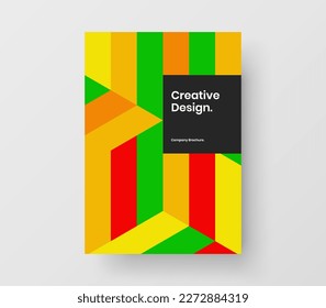 Concepto de identidad corporativa de mosaico aislado. Diseño vectorial de cubierta multicolor A4.