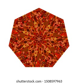 Isolated mosaic pattern heptagon shape - colorful ornamental vector design element from geometrical shapes