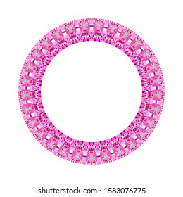 Isolated mosaic round border - colorful geometrical circular ornamental abstract vector element from geometric shapes