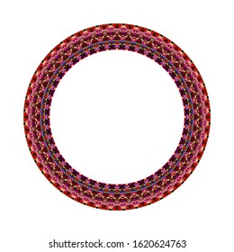 Isolated mosaic round wreath - geometrical circular abstract colorful vector element from geometric shapes