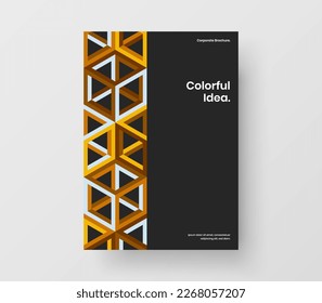 Isolated mosaic shapes corporate identity illustration. Modern placard A4 design vector concept.