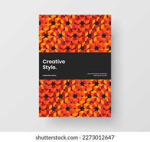 Diseño del manual de formas de mosaico aislado. Informe anual colorido: ilustración de diseño de vectores A4.